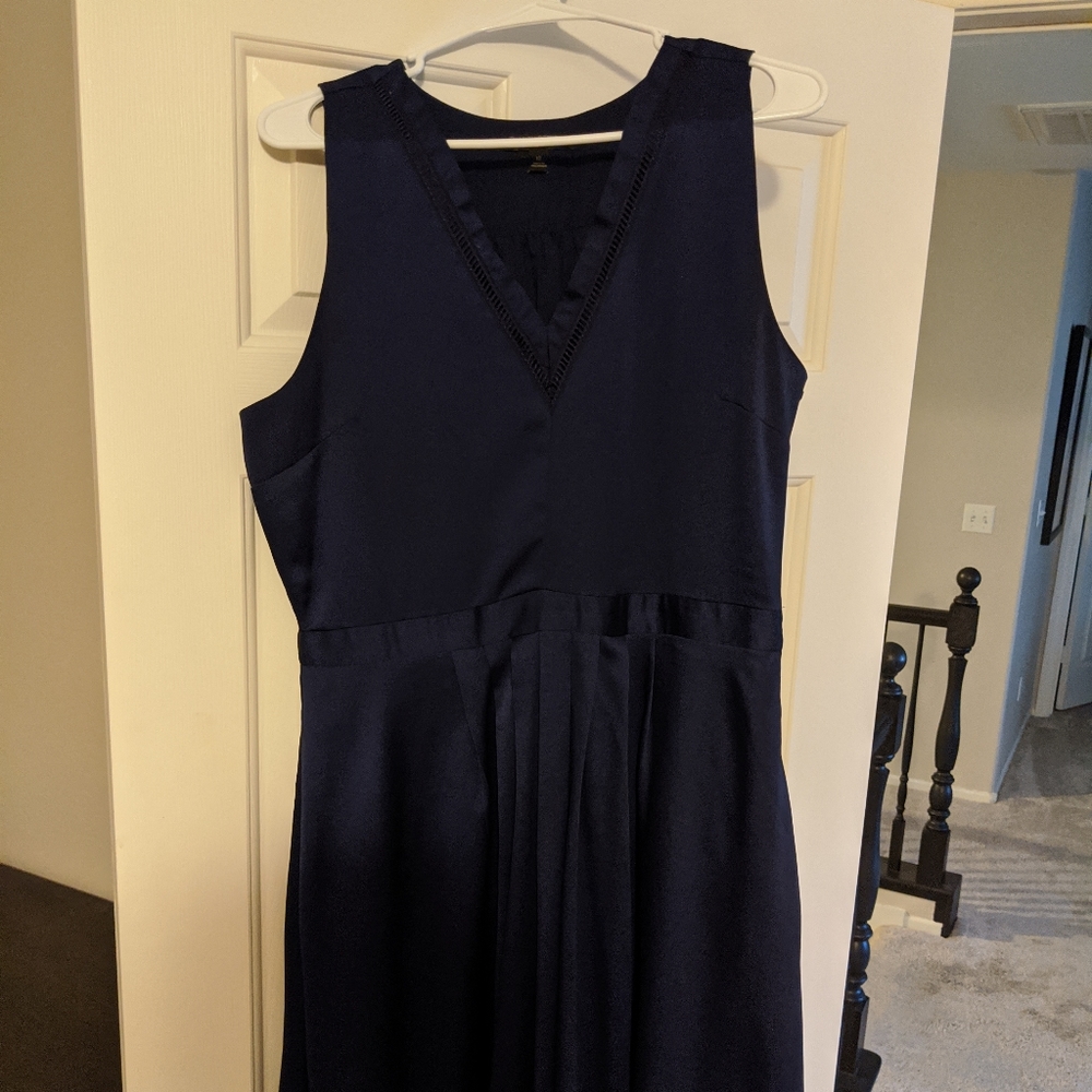 Navy shimmery shiny Vneck Dress